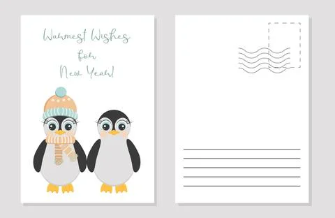 The layout of the postcard winter picture Stock Illustration