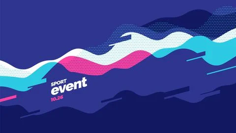 Layout poster template design for mega event Stock Illustration