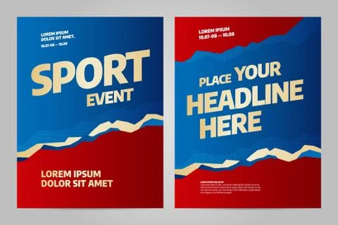 Layout poster template design for sport event Stock Illustration