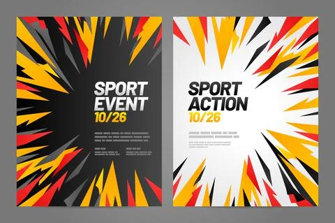 Layout poster template design for sport event Stock Illustration