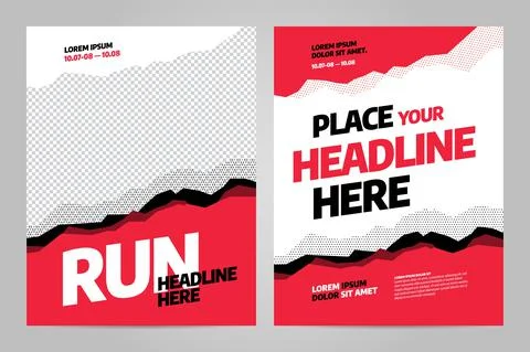 Layout poster template design for sport event Illustrazione stock