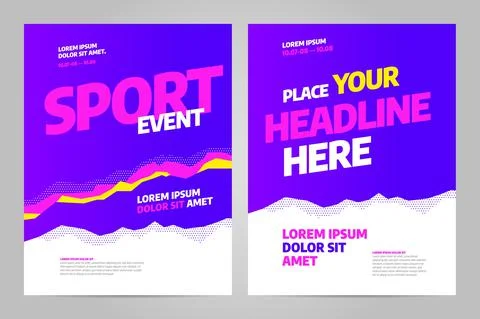 Layout poster template design for sport event Stock Illustration