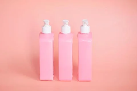 Layout for presentation of cosmetic products, spa, body care bottles. Stock Photos