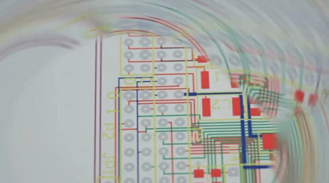 Layout of a printed circuit board Stock Footage 32048153