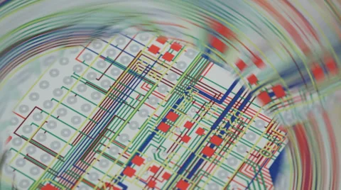 Layout of a printed circuit board Stock Footage 32048525