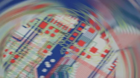 Layout of a printed circuit board Stock Footage 32048552
