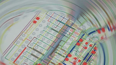 Layout of a printed circuit board Stock Footage 32049039