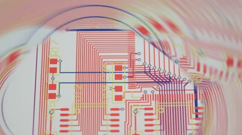 Layout of a printed circuit board Stock Footage 32049066