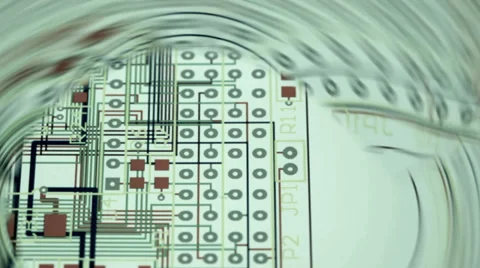 Layout of a printed circuit board Stock Footage 32049093
