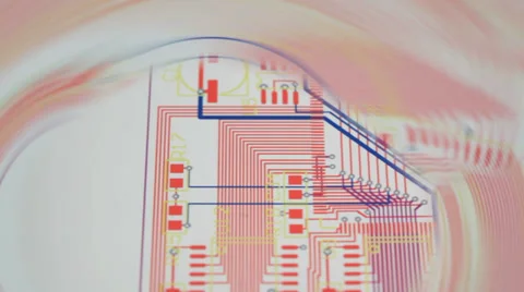 Layout of a printed circuit board Stock Footage
