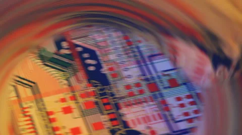 Layout of a printed circuit board Stock Footage 32049605