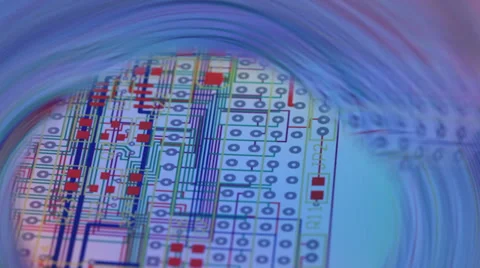 Layout of a printed circuit board Stock Footage 32050024