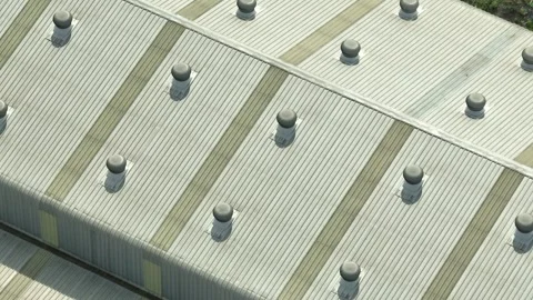 The layout of rooftop turbine vents. Stock Footage 306899740