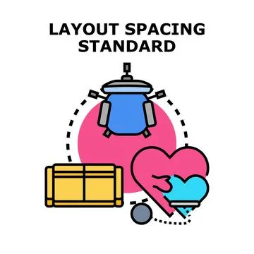 Layout spacing standard concept illustration on design Stock Illustration