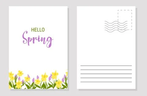 The layout of the spring postcard. Template. Stock-Illustration