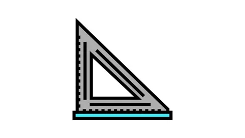 Layout square carpenter tool color icon animation Stock-Footage 224000898