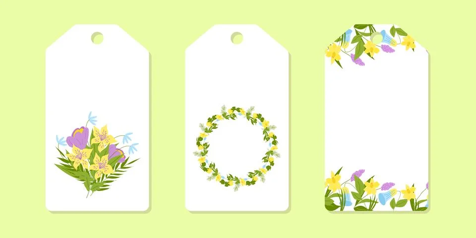 Layout template of colored labels for clothes Illustrazione stock