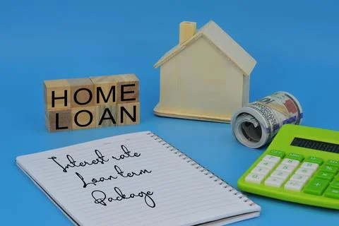 Layout with text home loan Stock Photos