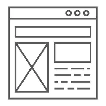 Layout thin line icon, website and design Stock Illustration