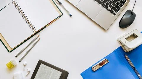 Layout on the topic of education or work on a white background Foto stock