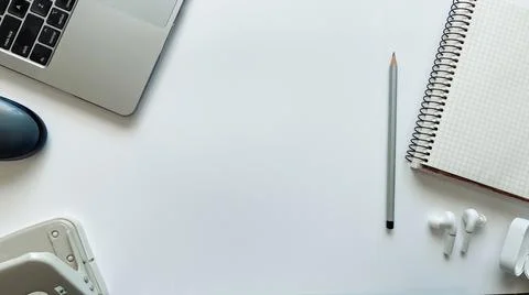 Layout on the topic of working process or education on a white background 스톡 사진