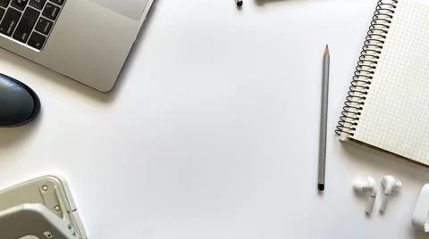 Layout on the topic of working process or education on a white background with 스톡 사진