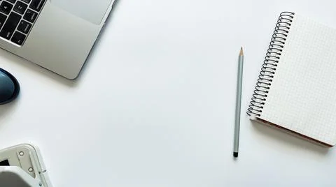 Layout on the topic of working process or education on a white background with 스톡 사진