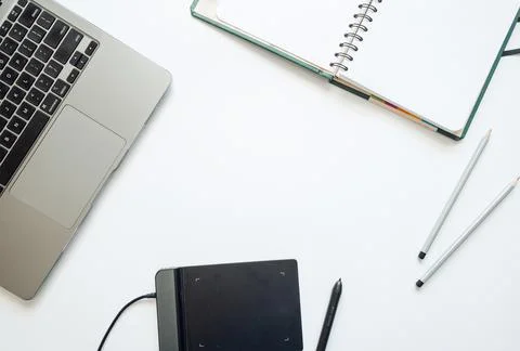 Layout on the topic of working process or education on a white background with 스톡 사진