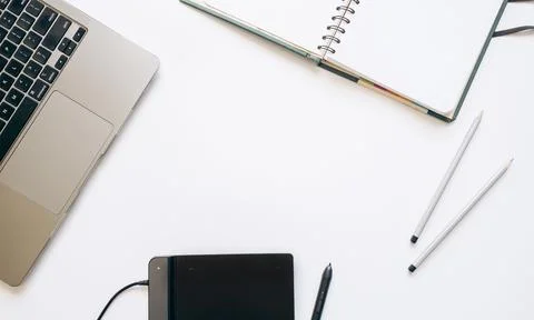 Layout on the topic of working process or education on a white background with 스톡 사진