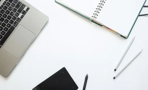 Layout on the topic of working process or education on a white background with 스톡 사진