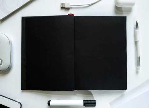 Layout on the topic of working process or education on a white background with 스톡 사진