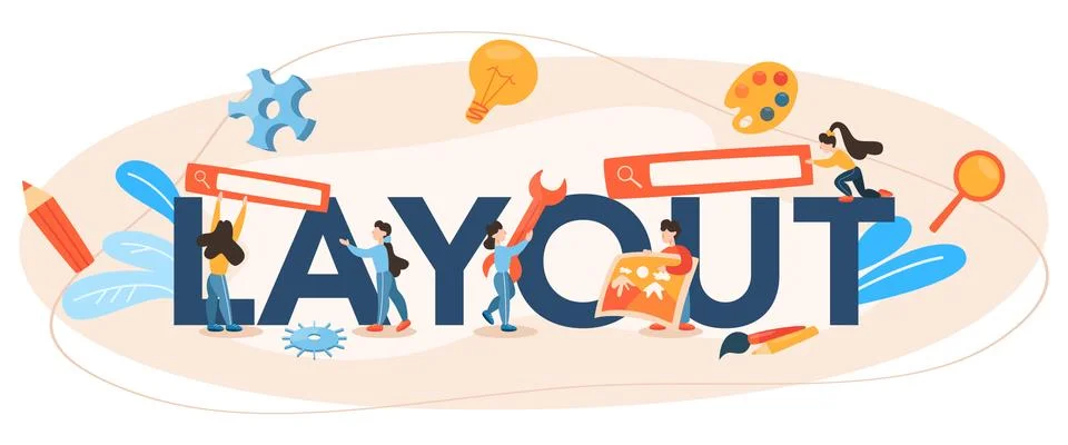 Layout typographic header. Web development, mobile app Stock Illustration