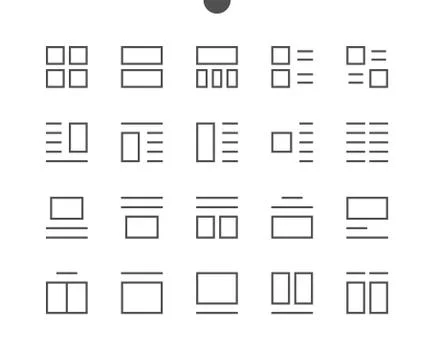 Layout UI Pixel Perfect Well-crafted Vector Thin Line Icons 48x48 Ready for Stockillustratie