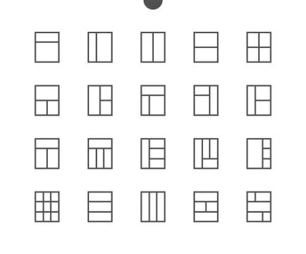 Layout UI Pixel Perfect Well-crafted Vector Thin Line Icons 48x48 Ready for 스톡 일러스트