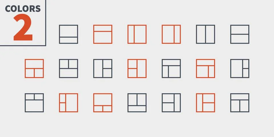 Layout UI Pixel Perfect Well-crafted Vector Thin Line Icons 48x48 Ready for Stock Illustration