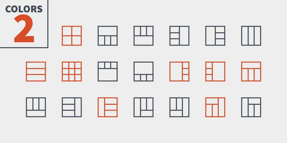 Layout UI Pixel Perfect Well-crafted Vector Thin Line Icons 48x48 Ready for 스톡 일러스트