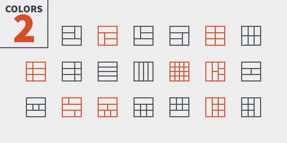 Layout UI Pixel Perfect Well-crafted Vector Thin Line Icons 48x48 Ready for Stock Illustration