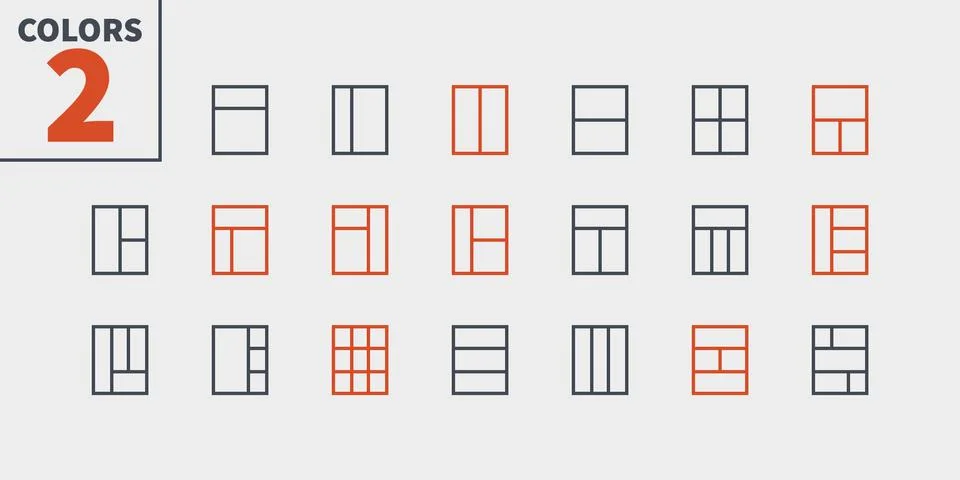 Layout UI Pixel Perfect Well-crafted Vector Thin Line Icons 48x48 Ready for Stockillustratie
