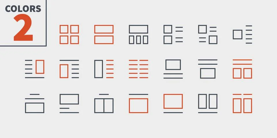 Layout UI Pixel Perfect Well-crafted Vector Thin Line Icons 48x48 Ready for 스톡 일러스트