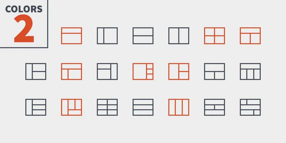 Layout UI Pixel Perfect Well-crafted Vector Thin Line Icons 48x48 Ready for Stockillustratie