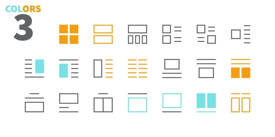 Layout UI Pixel Perfect Well-crafted Vector Thin Line Icons 48x48 Ready for Stock Illustration