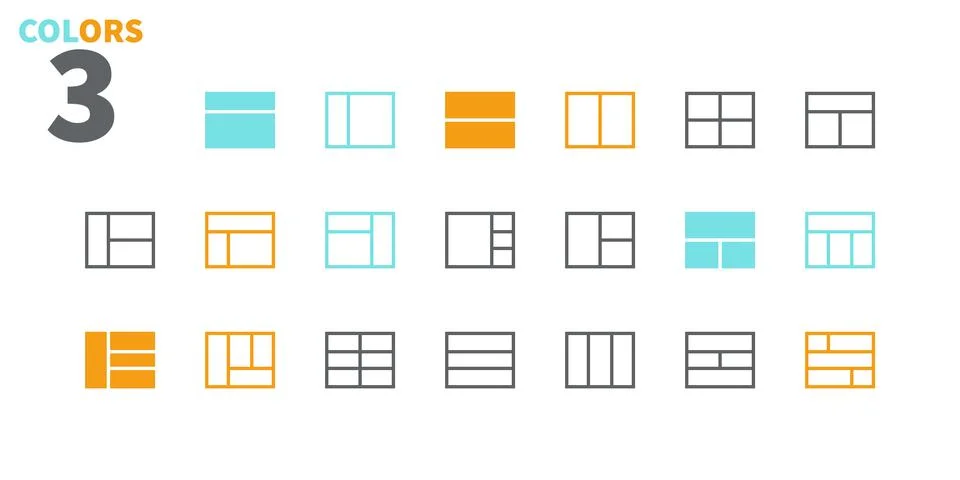 Layout UI Pixel Perfect Well-crafted Vector Thin Line Icons 48x48 Ready for 스톡 일러스트