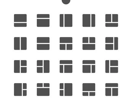 Layout v1 UI Pixel Perfect Well-crafted Vector Solid Icons Stock Illustration