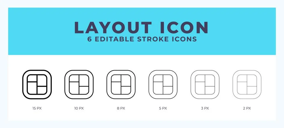 Layout vector icon. With different stroke vector illustration. Stock Illustration