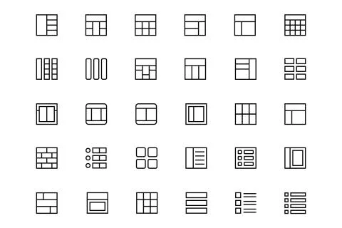Layout Vector Line Icons Stock Illustration
