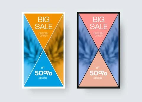 Layout of vector post with triangular design on white, black background for s Stock Illustration