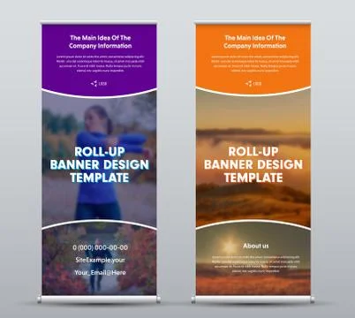 Layout of vector roll up banner for presentation and media advertising, poste Stock Illustration