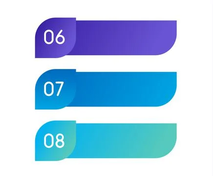 Layout workflow. Outline colorful menu for app interface. Number options. Web Stockillustratie