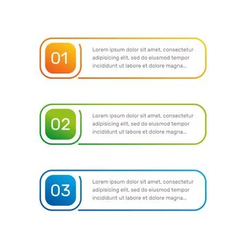 Layout workflow. Outline colorful menu for app interface. Number options. Web Stockillustratie