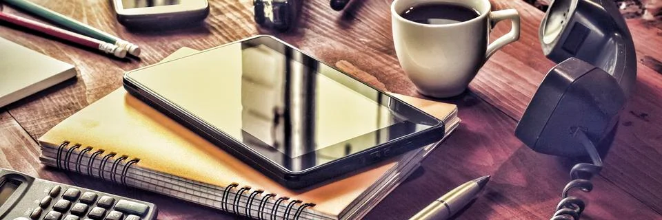Layout, workplace office manager. Foto stock